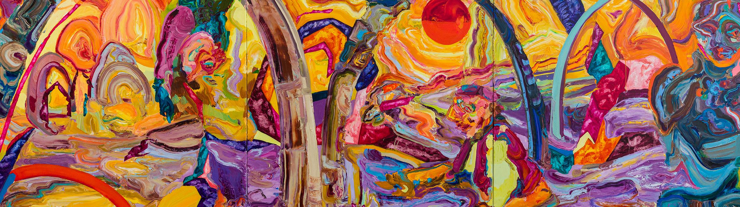 Miryam Haddad, "Le soleil flambe sous le regard des pierres", 2021. Courtesy de l’artiste et Art : Concept, Paris. Collection Privée. Crédit photo : Romain Darnaud