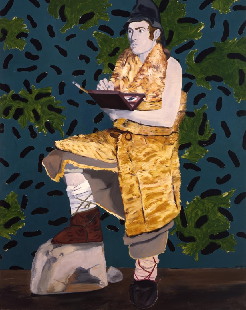 Eduardo Arroyo, "Robinson Crusoé", 1965, Huile sur toile, 220 x 160 cm, HD Droits réservés, Adagp, Paris, 2024