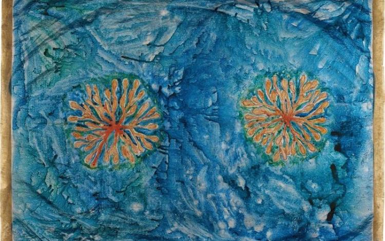 Kiki SMITH, Sans titre (Mammary), 1986. Encre et feuille d'argent sur papier de soie. 54,6 x 78,7 cm Courtesy Galerie Lelong, Paris