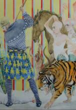Assan Smati, "Parade" (détail), 2015, huile sur toile. Courtesy de l'artiste © Adagp, Paris, 2024. © Tobias Brackmann