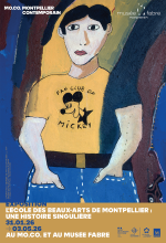 "Membre du fan club Mickey", Robert Combas, 1979. Acrylique sur bois, 100 x 97 cm. Courtesy de l’artiste © Adagp, Paris 2025 Photo : Harald Gottschalk